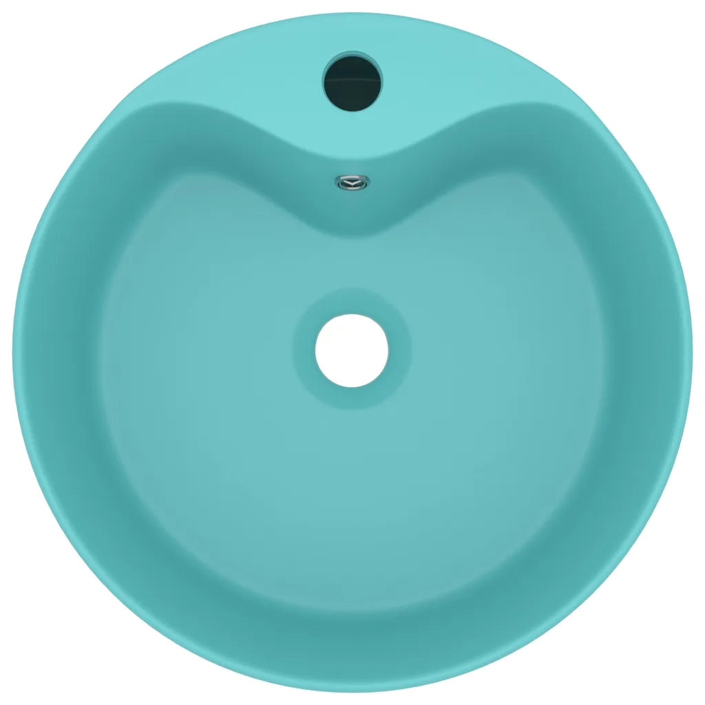 Lavandino con Troppopieno Verde Chiaro Opaco 36x13 cm Ceramica CFW7280926