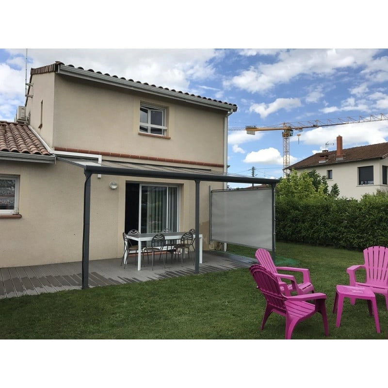 Tettoia addossata in alluminio 418x307 cm – Pergola con copertura in policarbonato anti-UV 6 mm – Struttura alluminio – TT3042AL Foresta