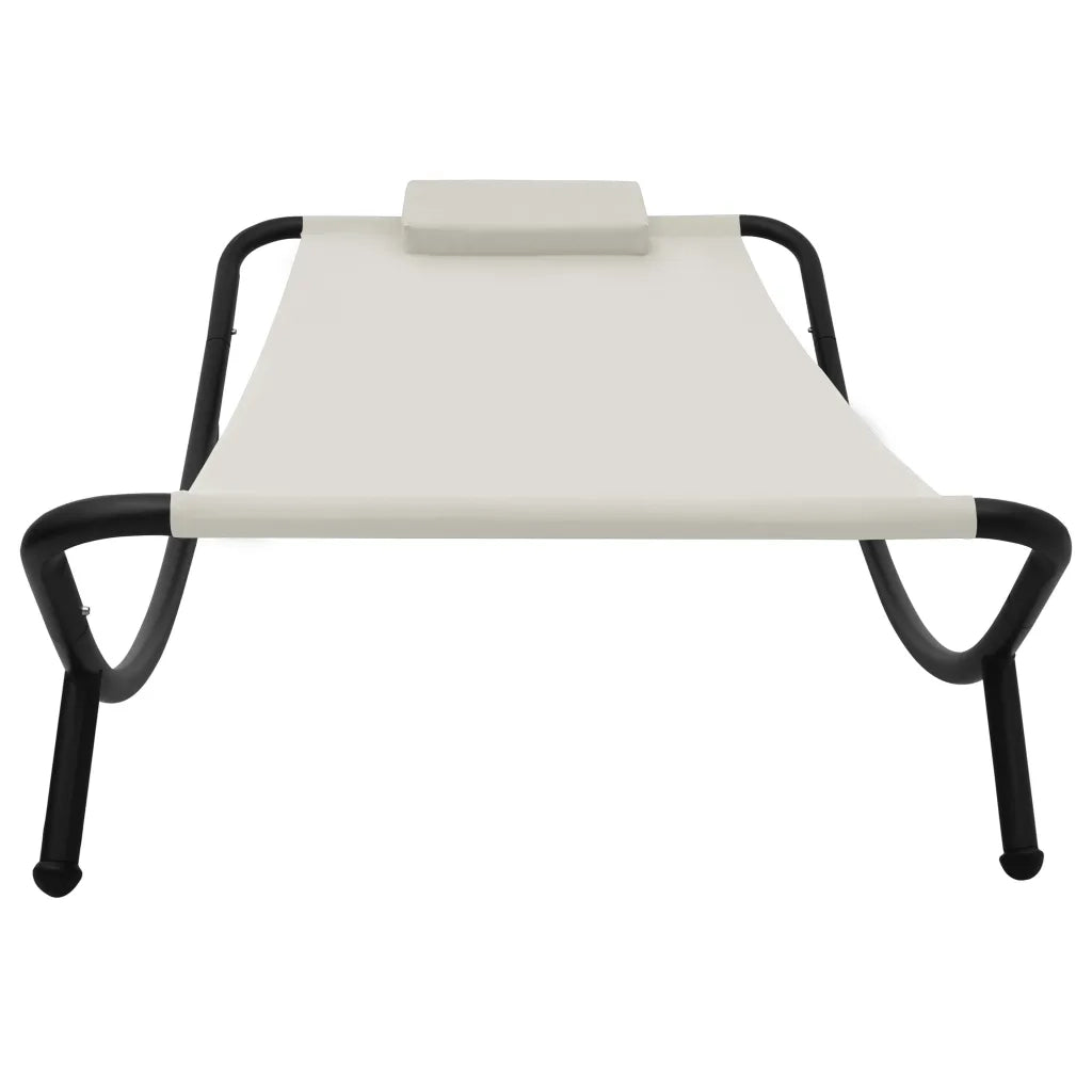 Lettino da Giardino Crema 200x90 cm in Acciaio cod mxl 72504