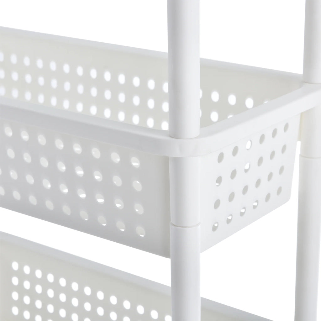 Carrello portaoggetti su ruote torre portaoggetti con carrello 100 cm bianco 03_0002849