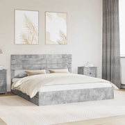Letto con Contenitore con testiera Grigio cemento 180 x 200 cm
