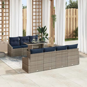 Set Divano da Giardino con cuscino 8 pcs Grigio polyrattan 3357688