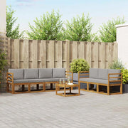 Set di divani da esterno 8 pcs Grigio Naturale e Chiaro