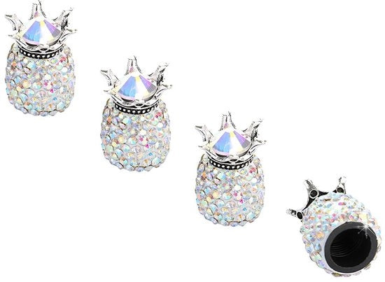 Ventilatori con Strass - 4 pezzi - Universali - Miscelatura Zinco/ABS - di alta qualità/sostenibili - Diametro 1,9 cm x 1,5 cm x 0,75 cm - Coperture di protezione