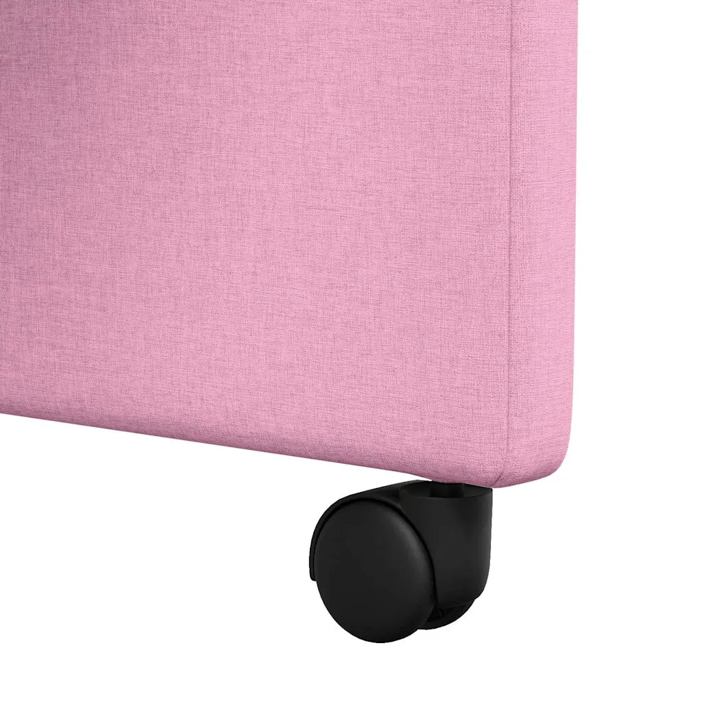 Sedie da Pranzo con Ruote 2 pcs Rosa 57 x 67 x 95 cm Tessuto