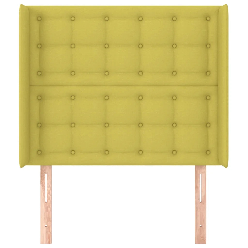 Testiera ad Orecchio Verde 103x16x118/128 cm in Tessuto