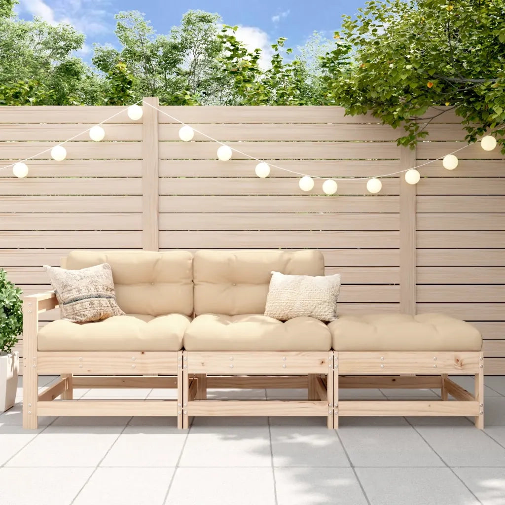 Salotto da Giardino-Set Salotto da Giardino 3 pz in Legno Massello di Pino 989733