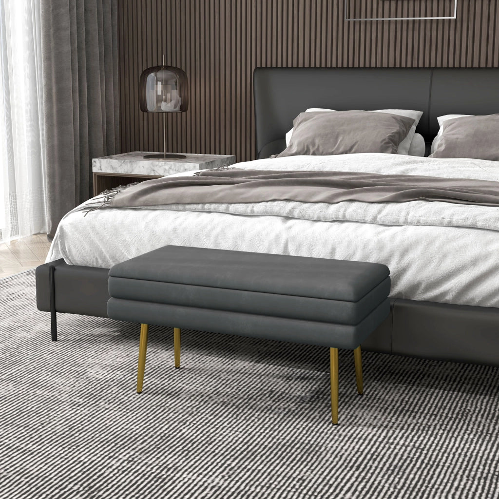 Letto contenitore con cassetti ¨C Zephmum ¨C Grigio scuro 79.5x37.5x43 cm