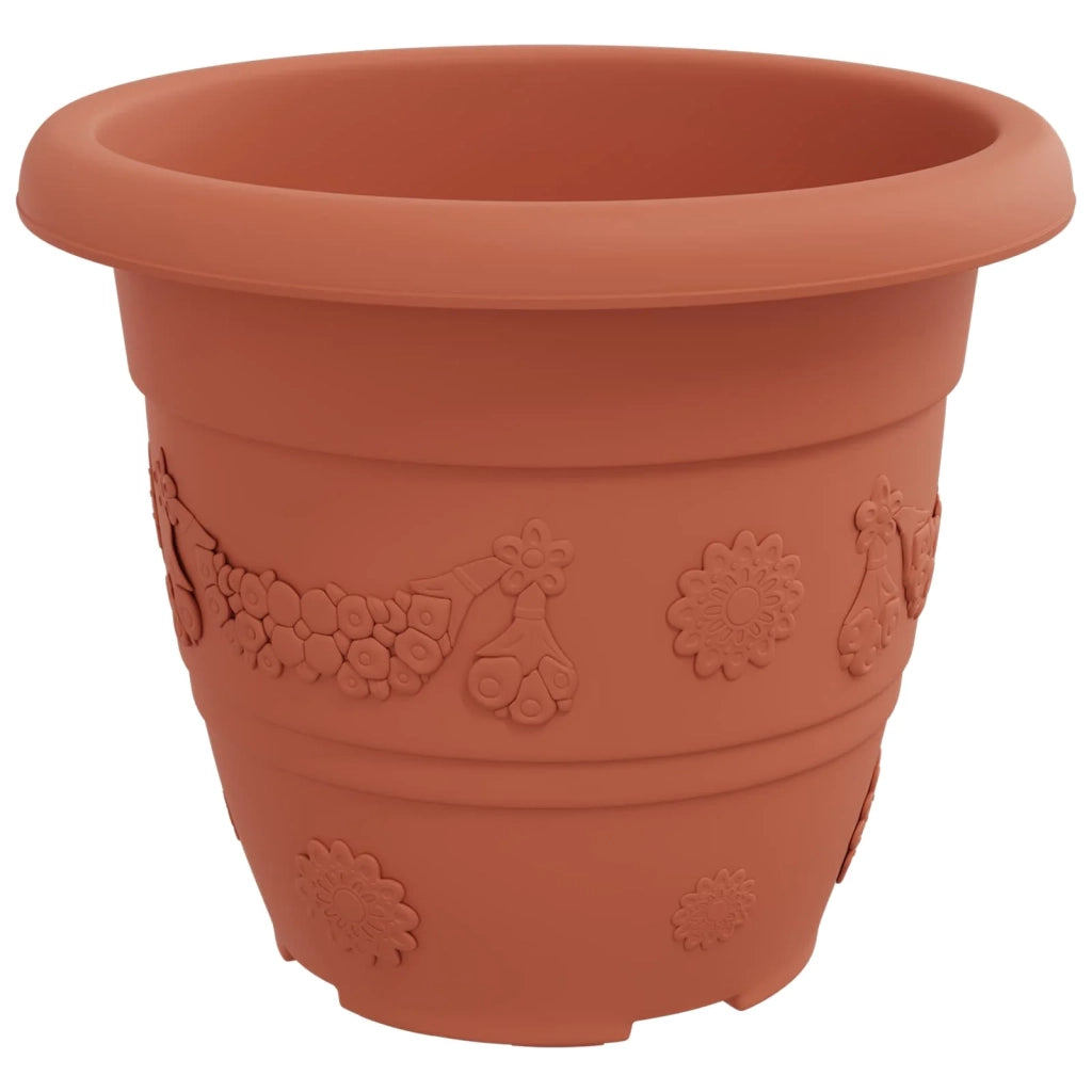 Set di 6 vasi cilindrici moderni 26 x 26 x 21,5 cm con drenaggio e stile minimalista in plastica rosso mattone 02_0056117
