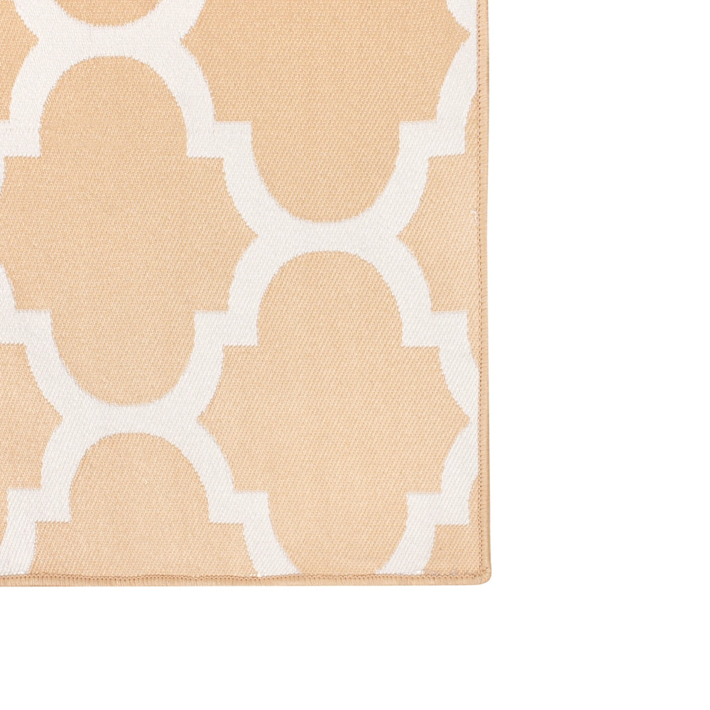 Tappeto tappetino Tessuto Beige 160 x 230 cm Reversibile Esterno Interno Marocchino
