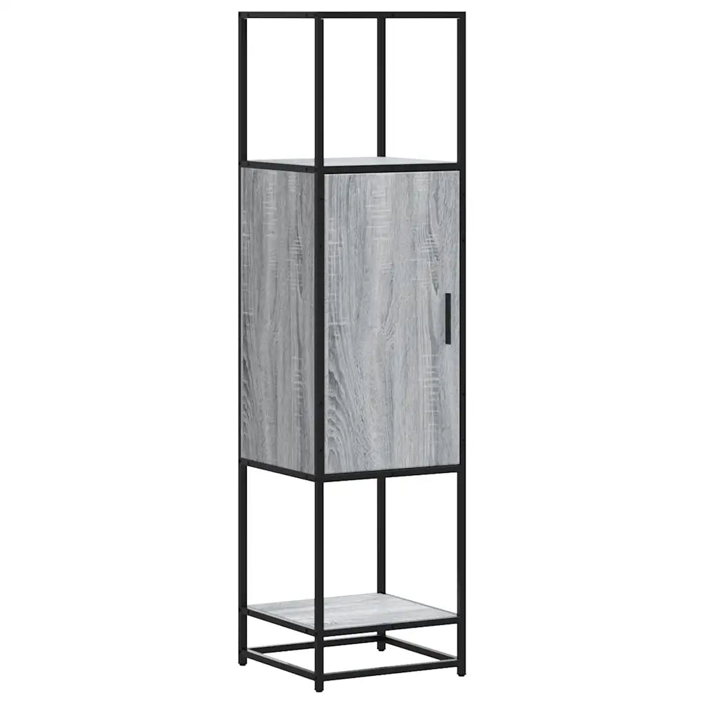 Credenza-Buffet-Armadio da cucina Grigio Sonoma 35,5x35x139 cm Legno Multistrato Metallo 724840