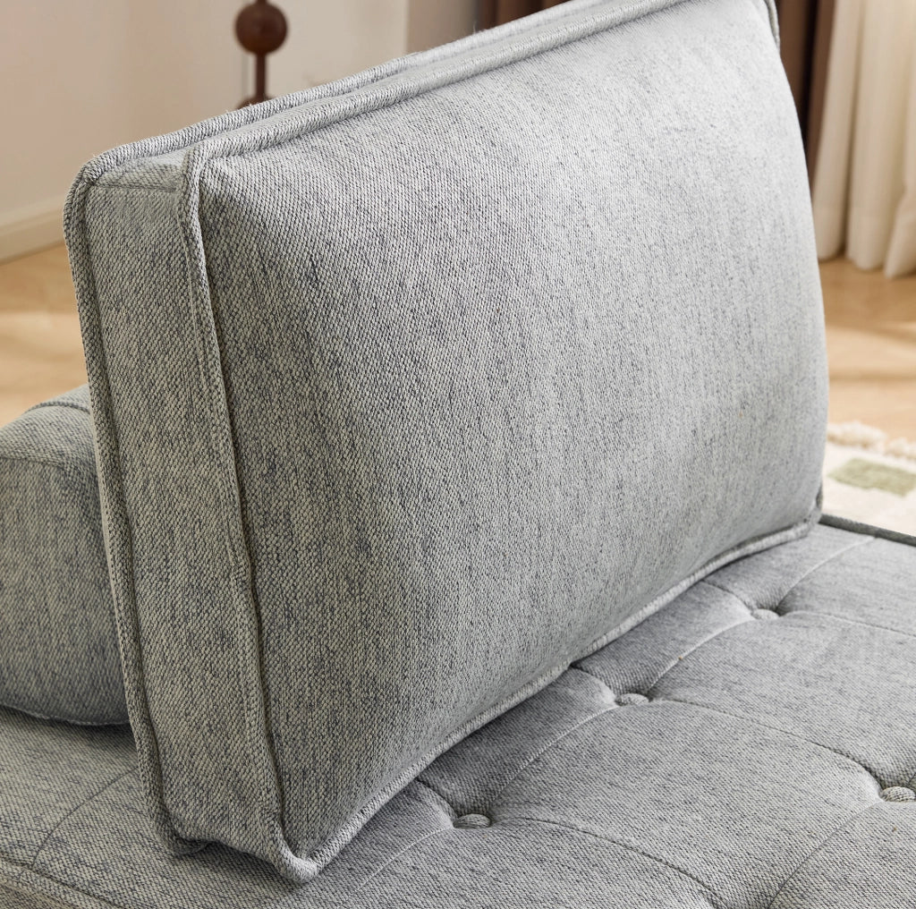 Poltrona modulare salvaspazio in lino grigio chiaro HOMVRA