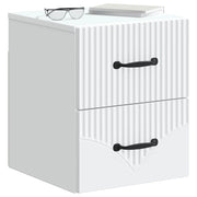 Set di 2 Comodini | Armadio da Notte | Mobiletto da notte a muro Bianco 34,5 x 33 x 40 cm