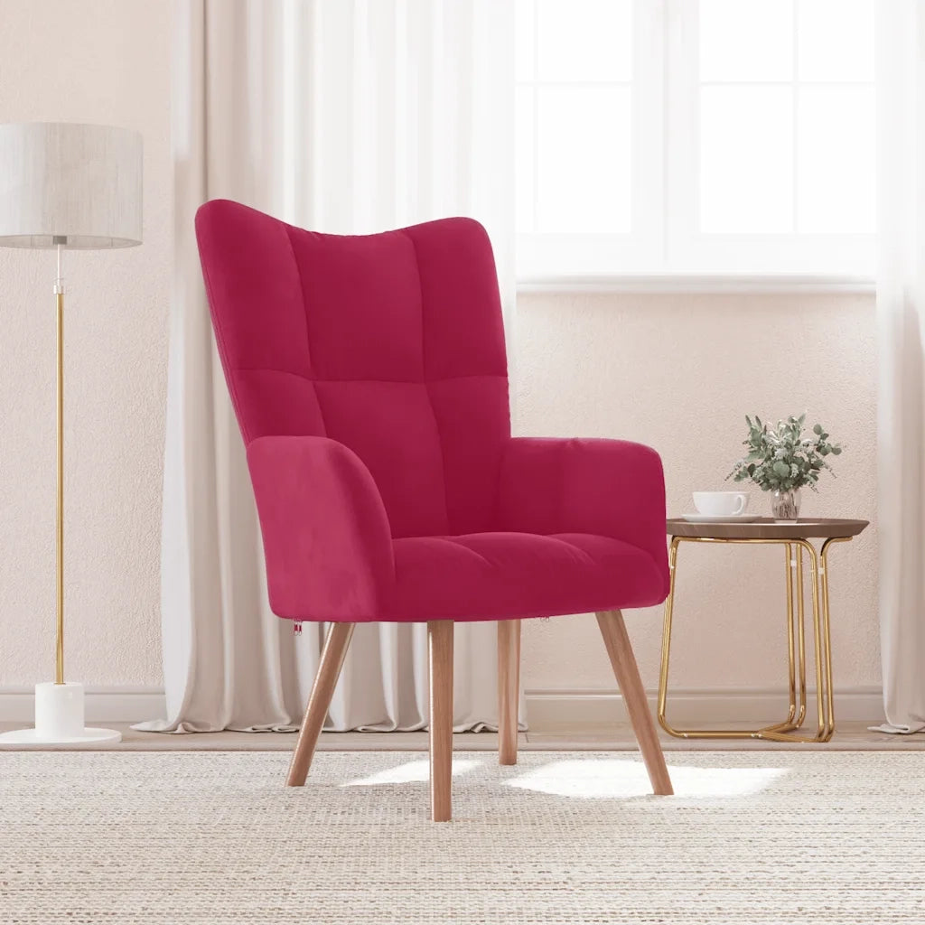 Poltrona | Sedia Relax Rosso Vino in Velluto