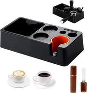 Stazione per espresso 8 in 1 con Knock Box - base di stoccaggio per barista, tamper distributore con apertura 51-58 mm Knock Box