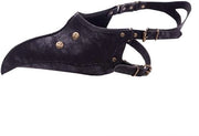 Protezione facciale steampunk con naso lungo - Nero - Cinturino regolabile - Pelle artificiale - Comodo e duraturo - Protezione facciale