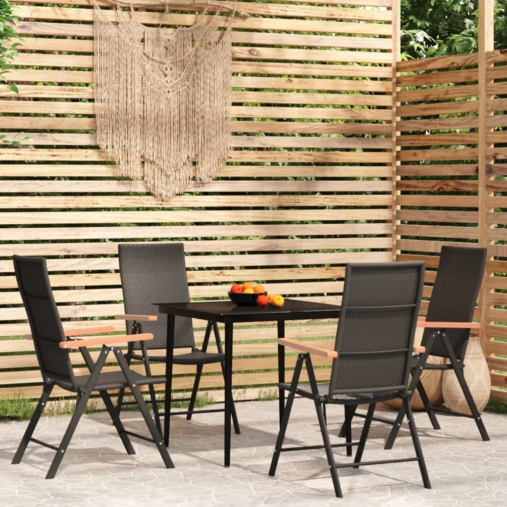 Set da Pranzo da Giardino 5 pz Nero 3099120