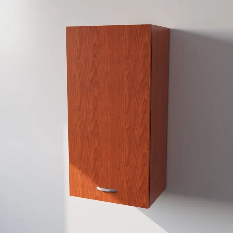 Pensile Cucina  in Legno Nobilitato Ciliegio Mobile Alto con 1 Anta, Pensile Componibile Moderno Made in Italy (H90XL45XP33cm)