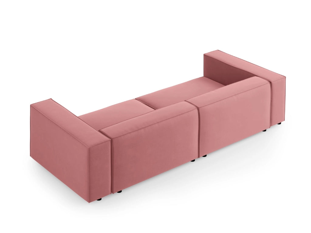Cosmopolitan Design - Divano "Arendal" 4 posti in velluto salmone 