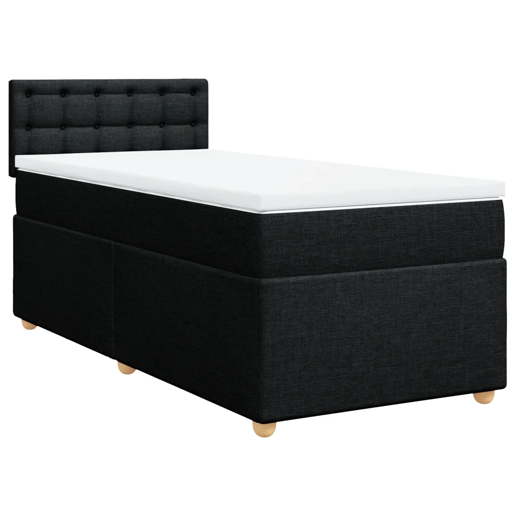 vidaXL Giroletto a Molle con Materasso Nero 80x200 cm inTessuto