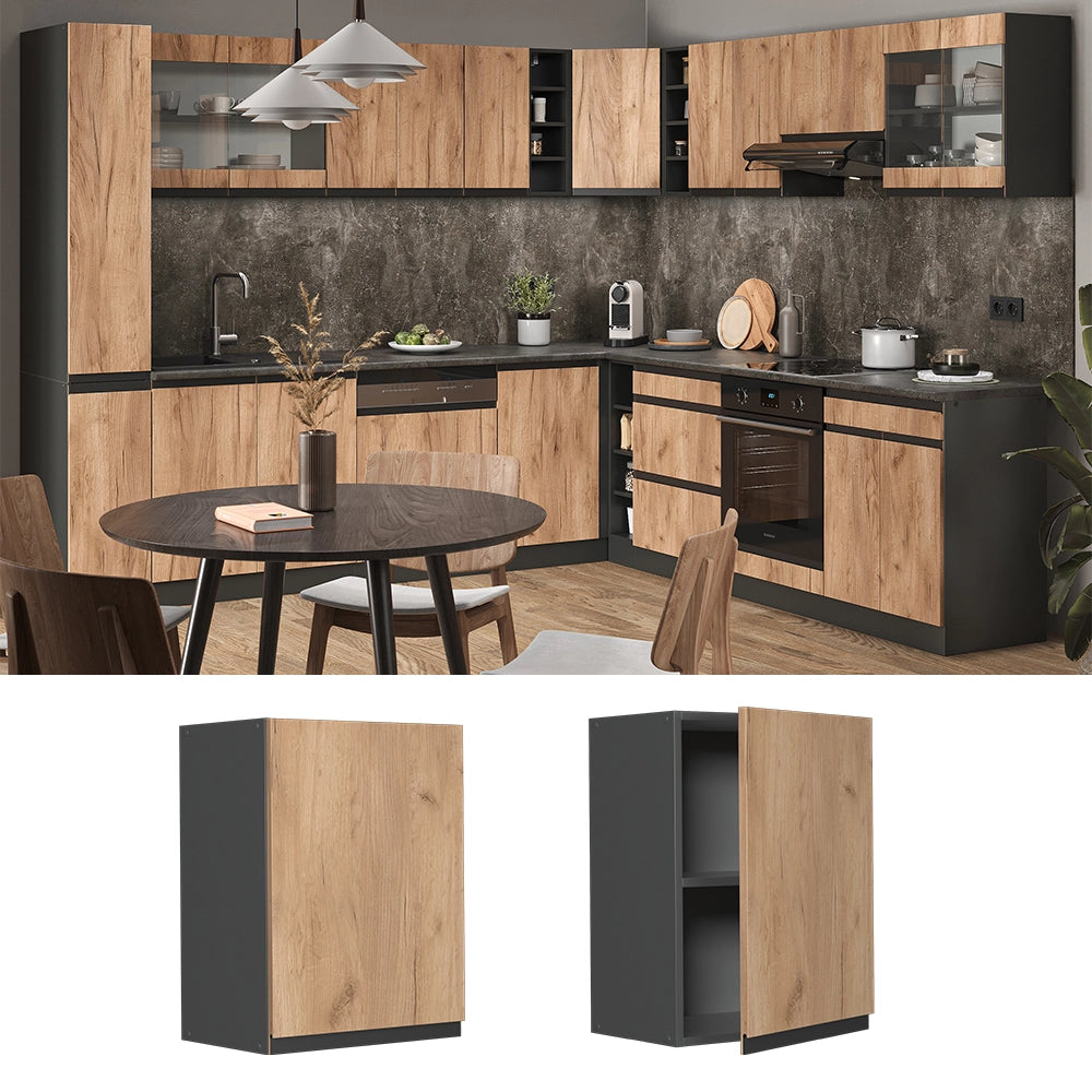 Vicco Pensile da cucina Quercia dorata 45 cm Forma a J