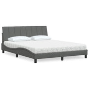 Letto con Materasso Hanko Grigio Scuro 160x200 cm Tessuto 3310539