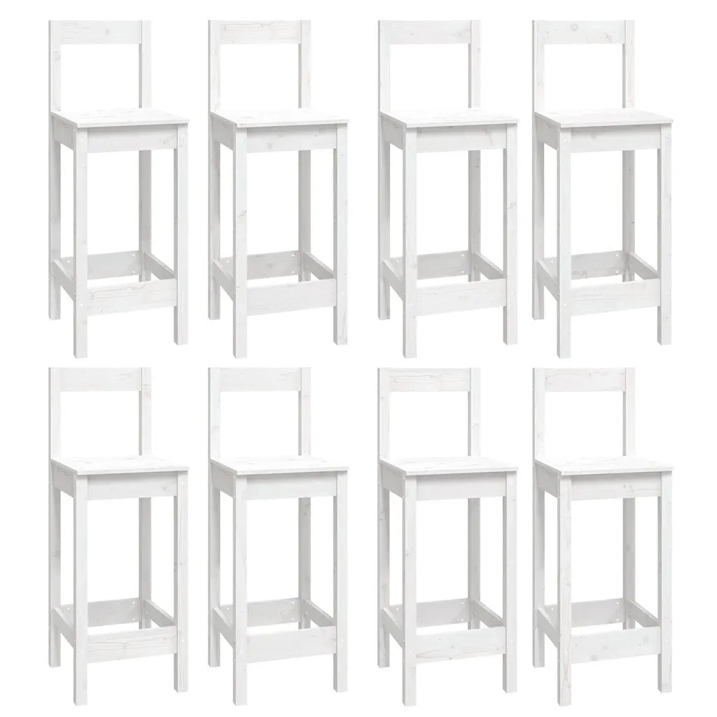 Set da Bar 9 pz Bianco in Legno Massello di Pino 3124723