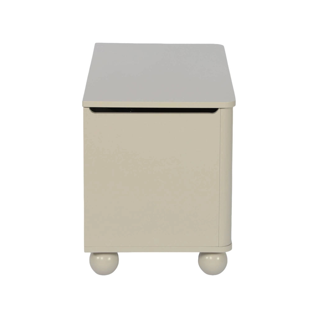 Baule per giocattoli per bambini decorazione legno laccato, beige