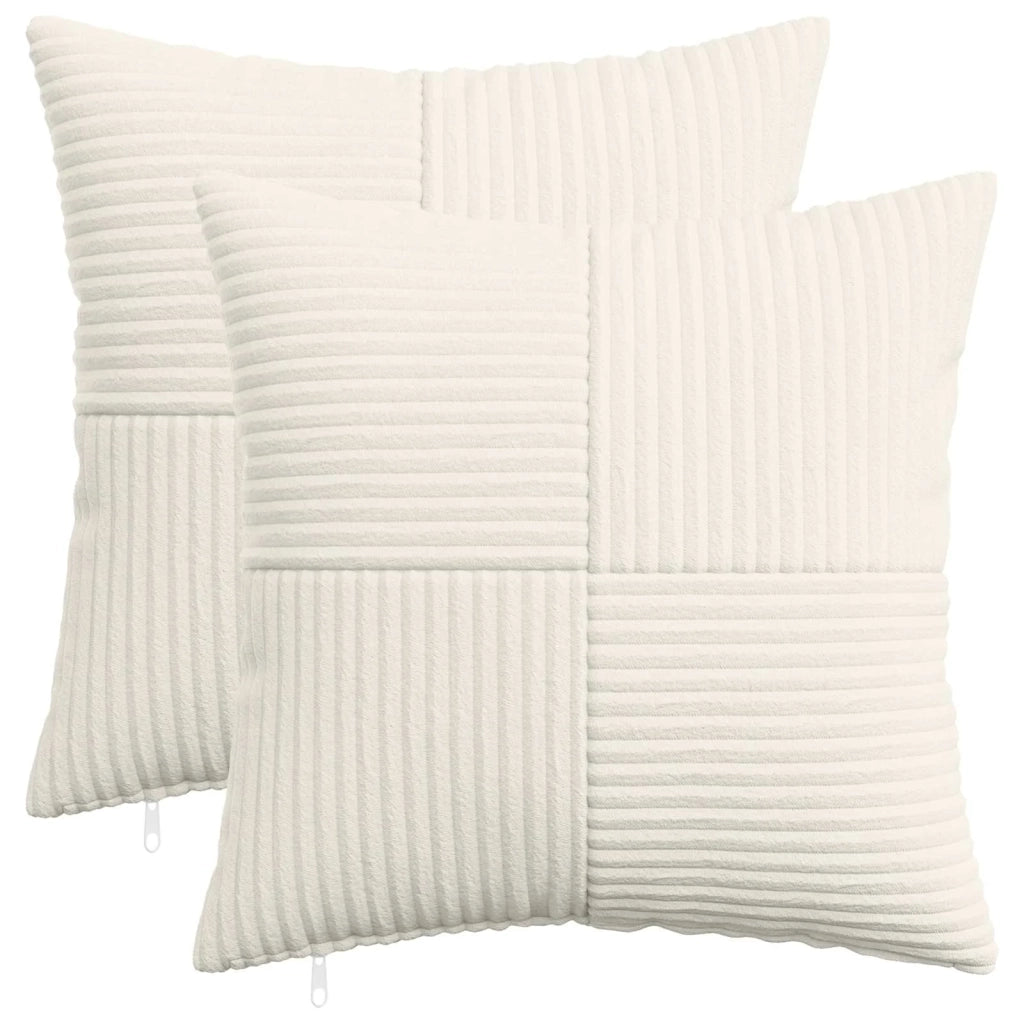 Federa 2 pcs ALMELO Crema 30 x 30 cm corduroy 913865