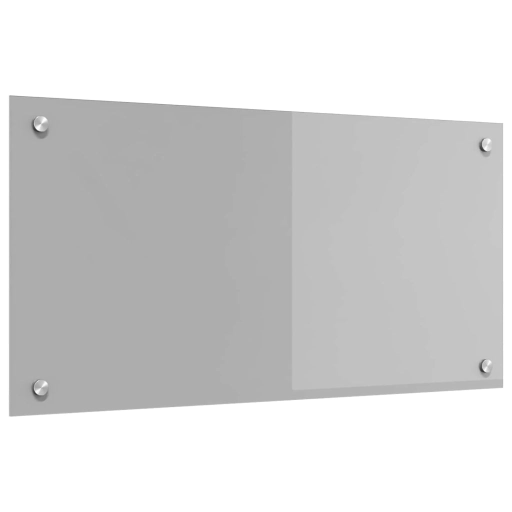 Paraschizzi da cucina moderno ed elegante 80 x 40 cm facile da installare e resistente al calore realizzato in vetro temperato grigio chiaro 02_0058441