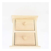 Trade Shop - Cassettiera Portaoggetti 2 Cassetti Legno  63816 Decoupage 12x10cm Scrivania -