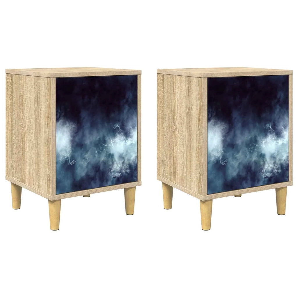 Armadio da Notte RAALTE 2 pz Rovere Sonoma 36 x 33 x 50 cm 8007196