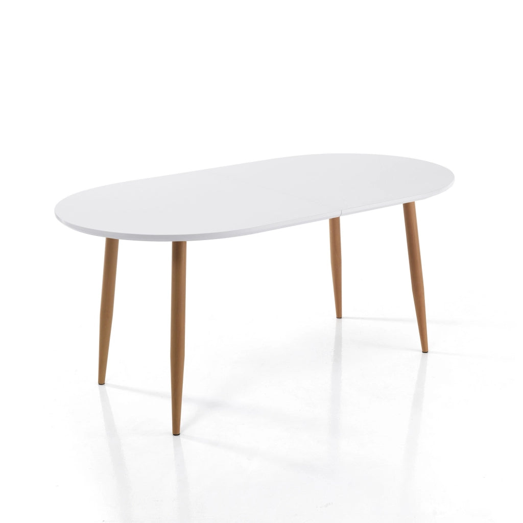 Tavolo allungabile effetto legno laccato bianco cm H.75 x P.90 x L.160