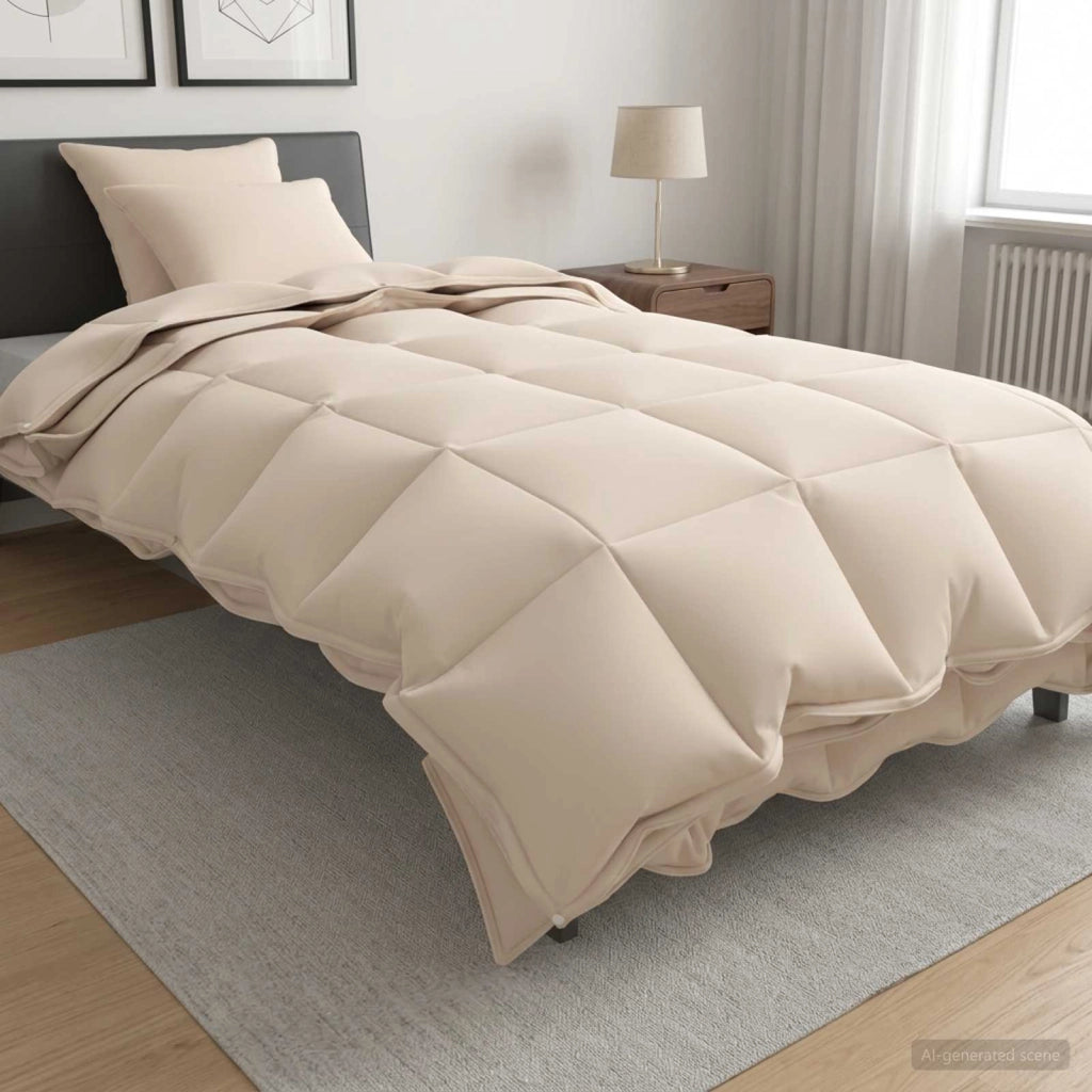 Set di Piumoni 2 pz 135 x 220 cm Kapok e Poliestere Beige 3432001