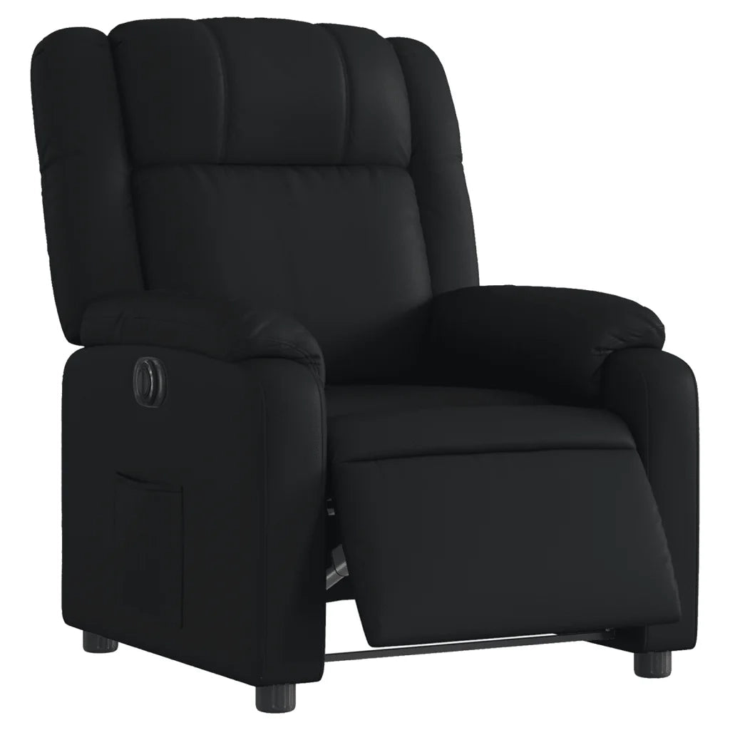 Divano Sedia-Poltrona Reclinabile Elettrica Nera in Similpelle 970564