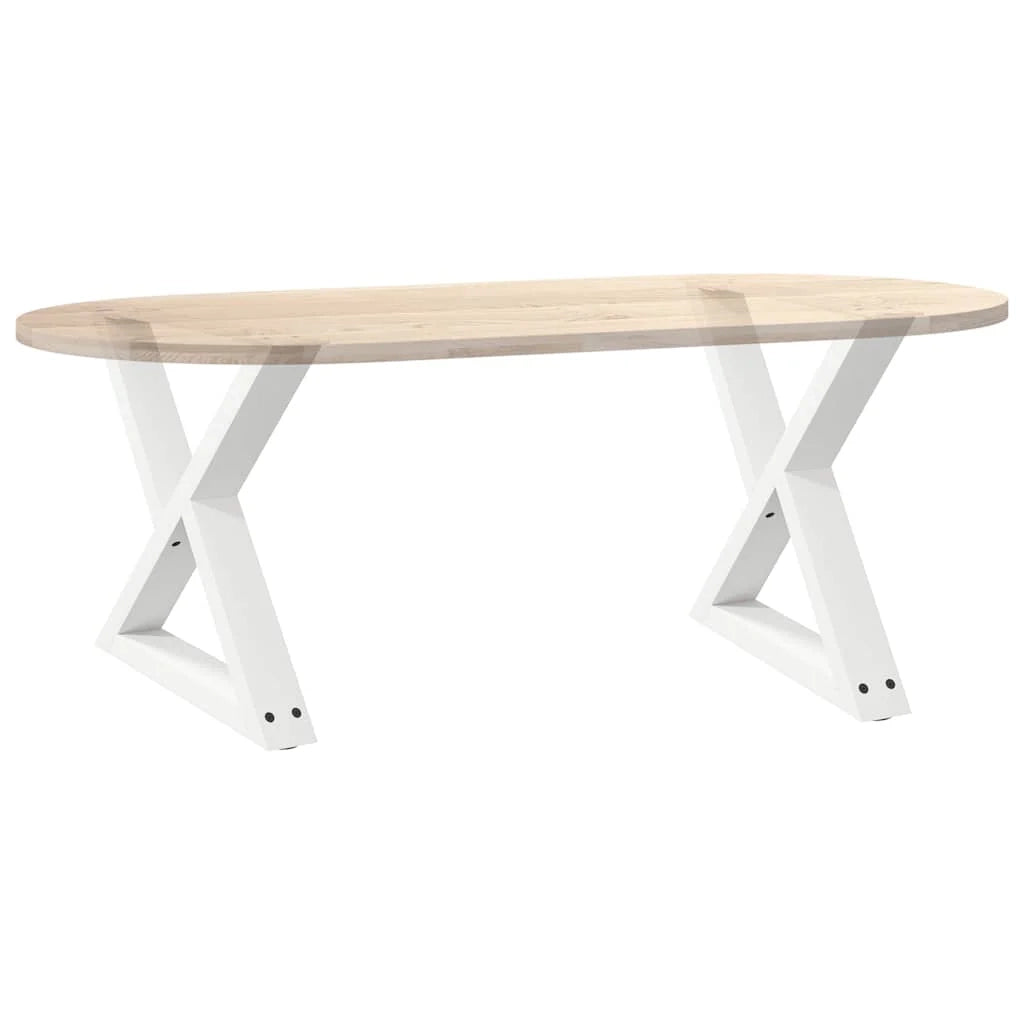 Set di 2 gambe regolabili per tavolino da caffè 50 x 42-43,3 cm design moderno soggiorno acciaio bianco 02_0056991