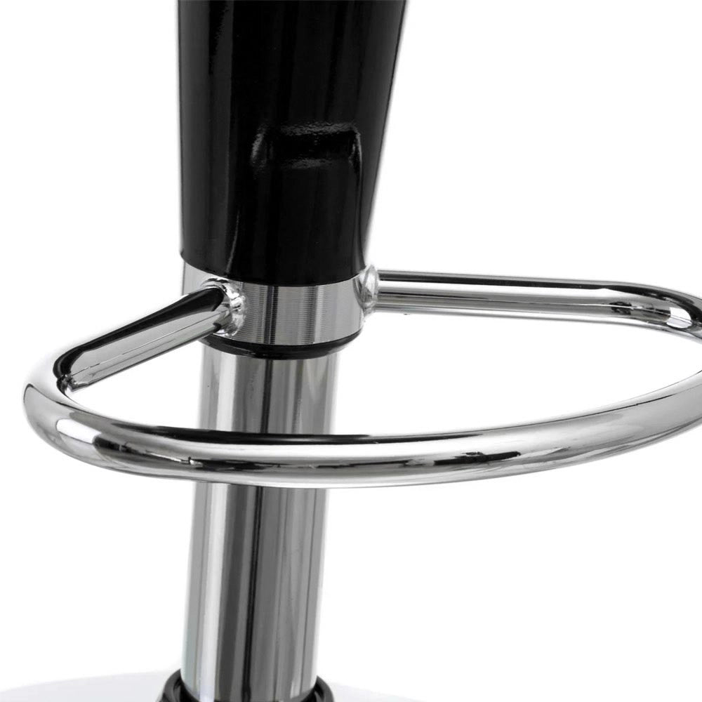 Coppia Sgabelli Bar Cucina Altezza Regolabile in Acciaio e ABS Girevole Nero