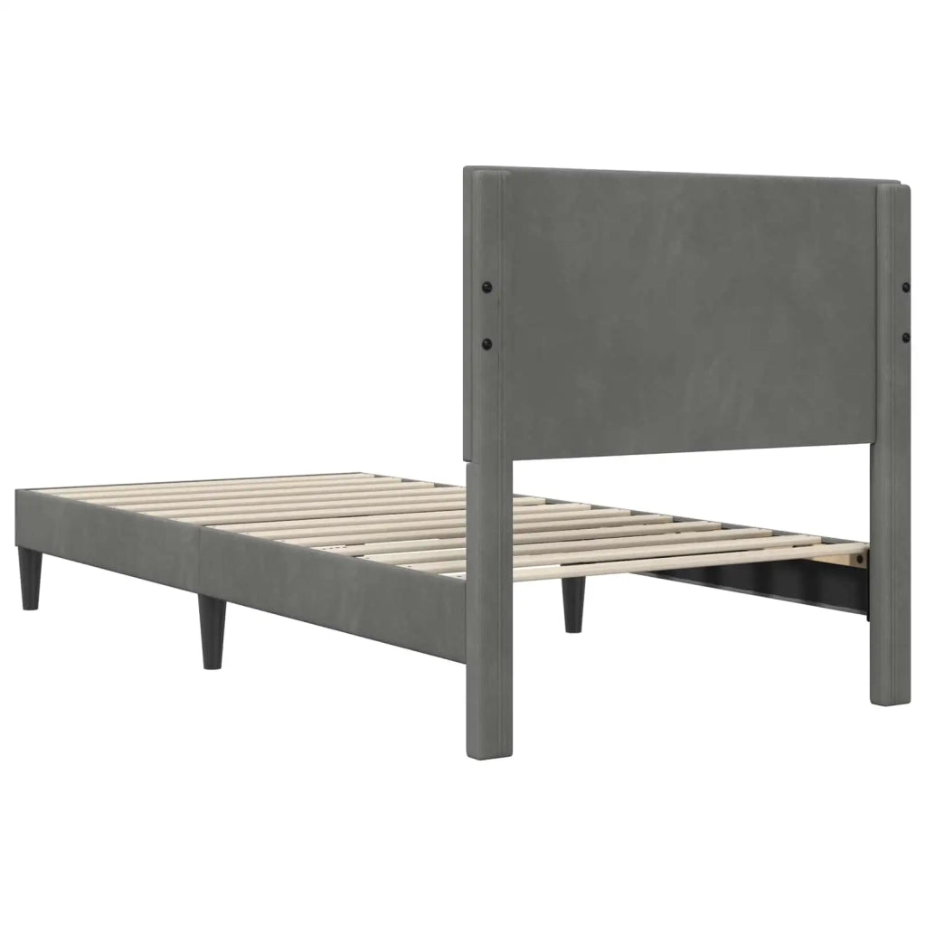 Struttura del letto Grigio Scuro 90 x 190 cm Velluto 3414676