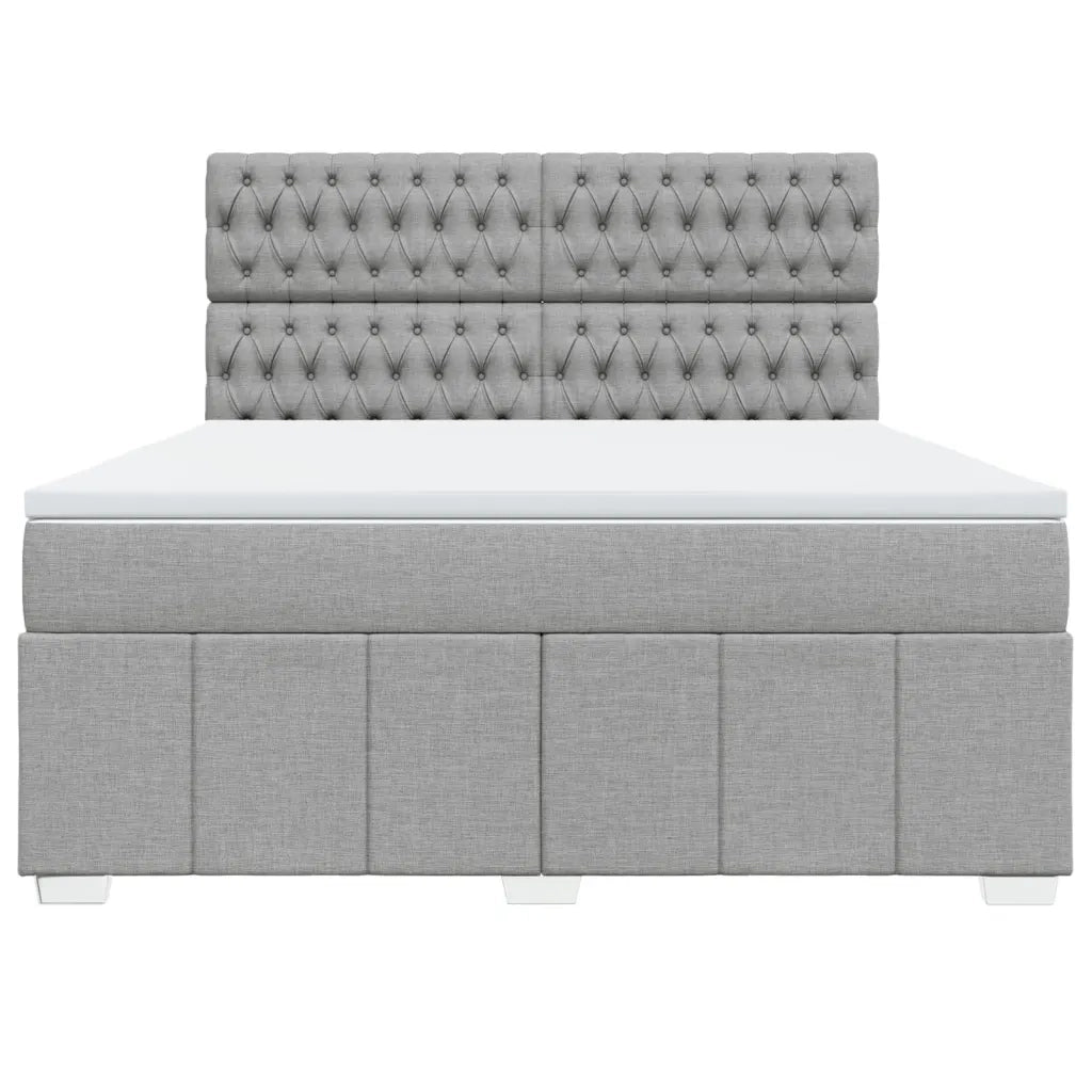 Giroletto a Molle con Materasso Grigio Chiaro180x200 cm Tessuto