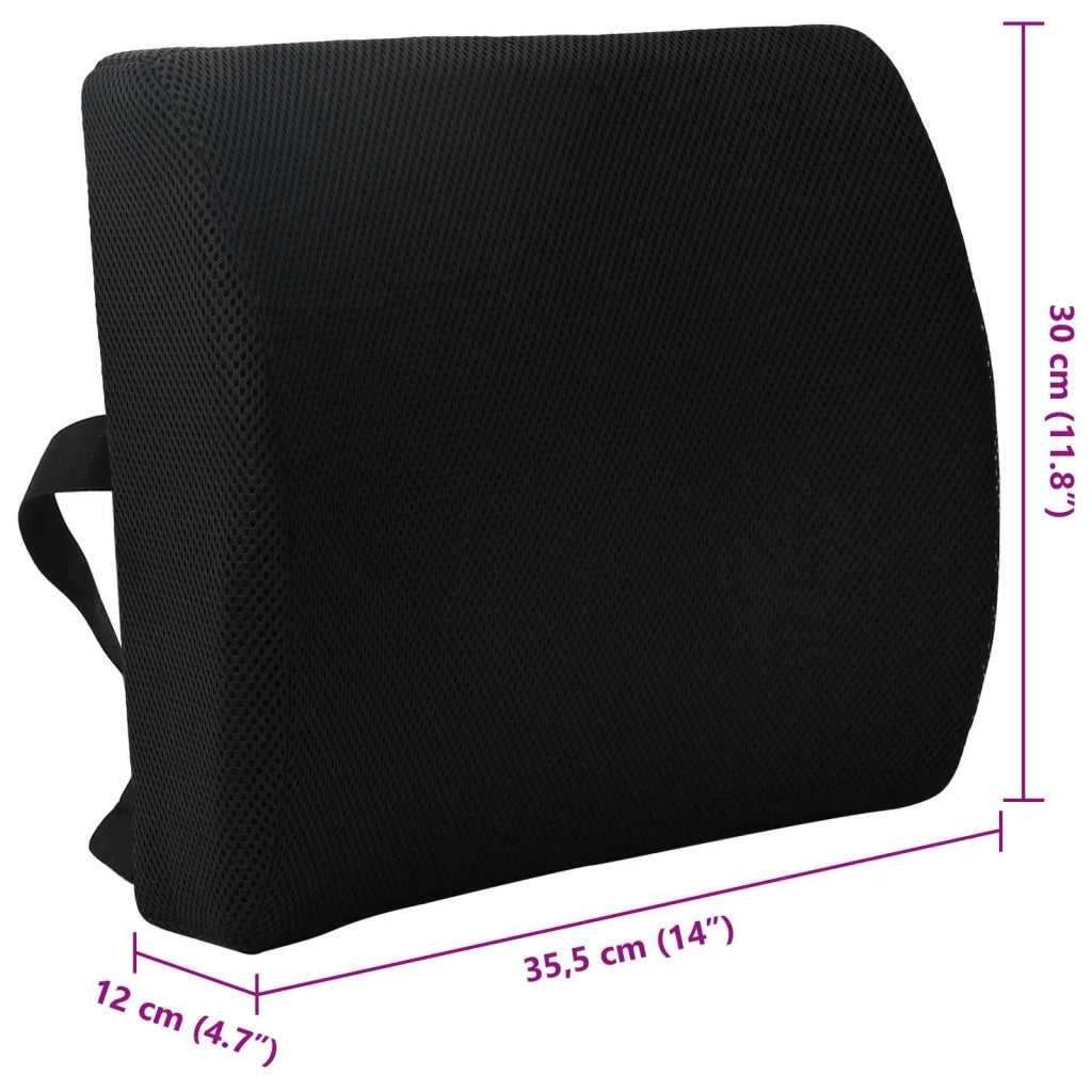 Cuscino lombare Nero Schiuma Memory 35,5 x 30 x 12 cm CFW1911104