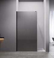 Box Doccia Walk In 110 cm Vetro Fumé Temperato 8mm h200cm Profilo Nero| Cleò