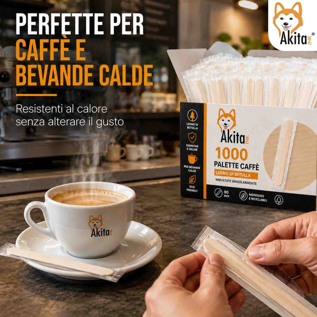 Akitaink 500 Palette Caffe' Monouso Confezionate Singolarmente