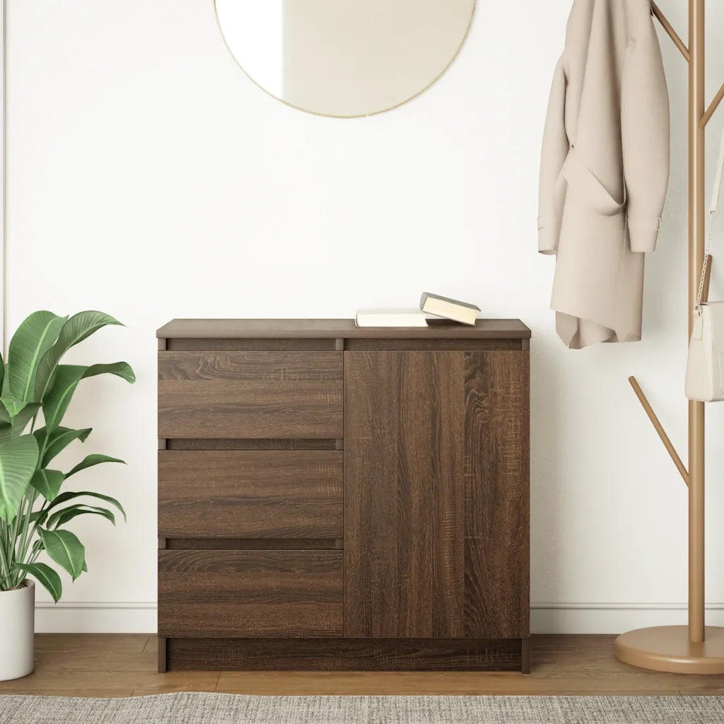 Credenza con Cassetto Rovere Marrone 71x35x65 cm in Truciolato 861577