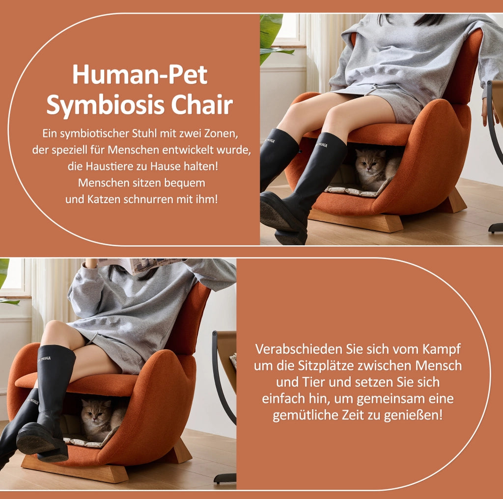 Poltrona lounge design stile squalo balena con cuccia per animali; 66x69x76 cm; rosso mattone