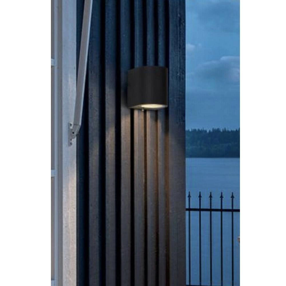 Trade Shop - Applique Moderno A Parete Per Esterno Lampada Giardino Faretto Gu10 Ip65 Es53 - Nero