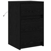Comodino | Armadio da Notte | Mobiletto da notte Rovere Nero 38 x 34 x 61 cm Legno multistrato