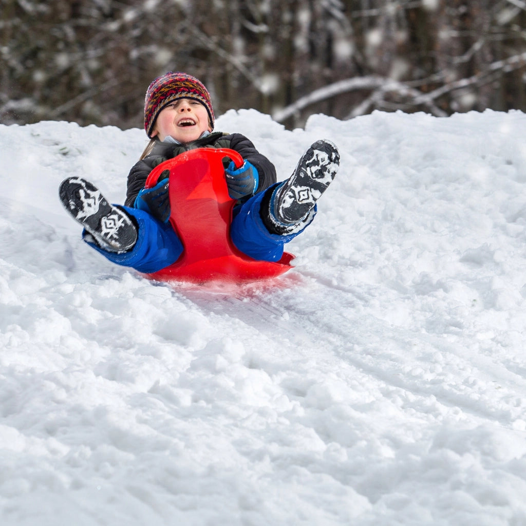 Slittino per bambini KADAX, scivolo da discesa, mela, plastica, mela, resistente alla neve