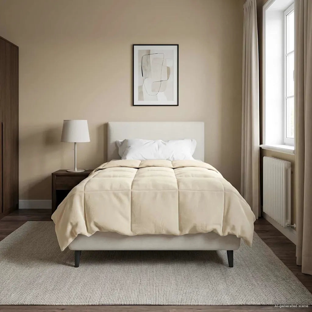 Duvet Invernale Trapuntato Crema 155 x 220 cm Microfibra
