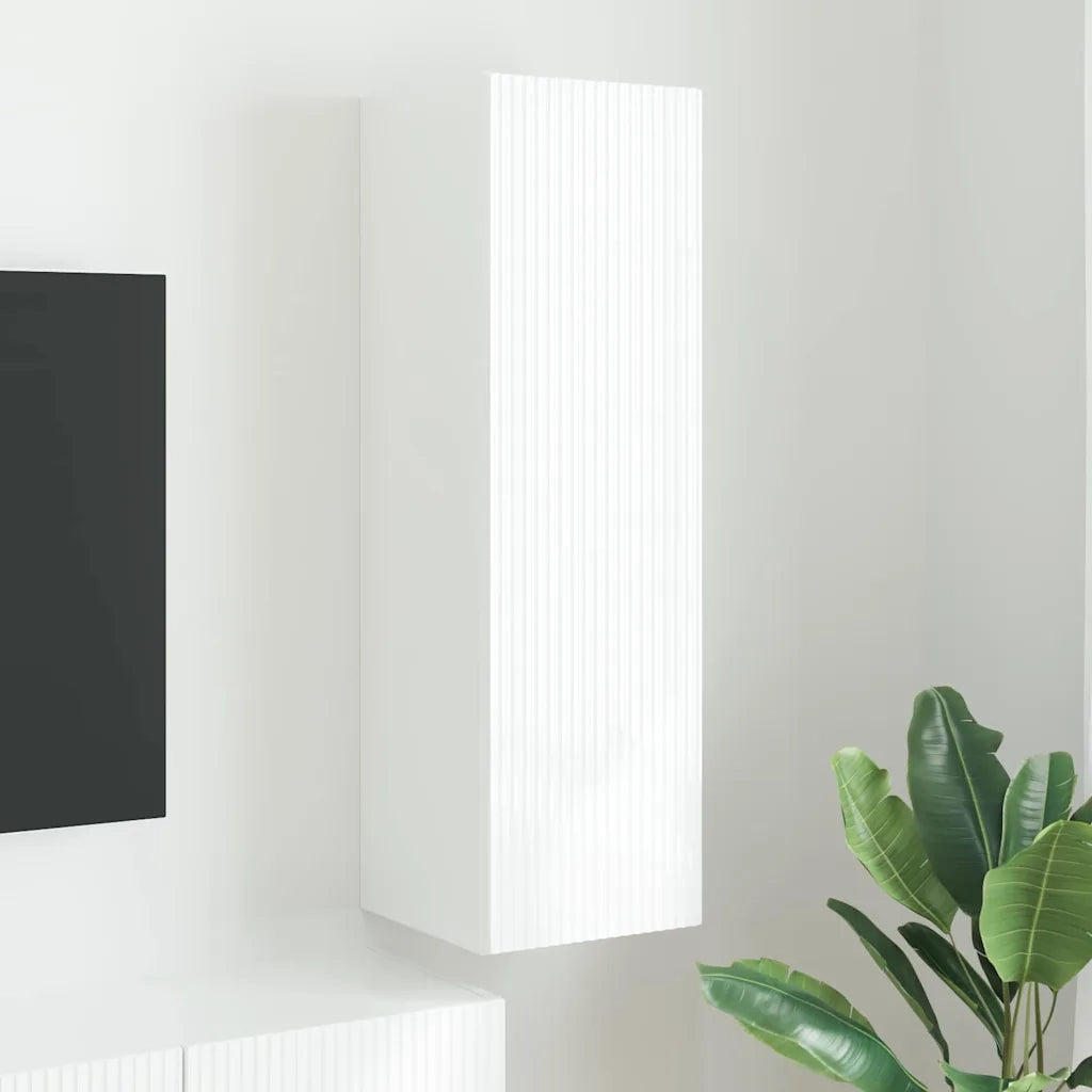Mobile TV da parete Bianco 30 x 31 x 100 cm Legno multistrato 892309