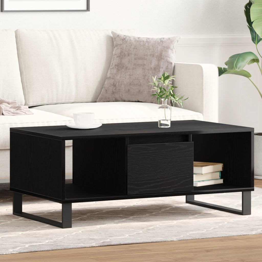 Tavolino da caffÃ¨  Nero Rovere 90x50x36,5 cm Legno ingegnerizzato